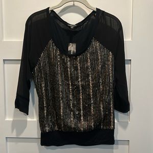 NWT Express gold bronze sequin top